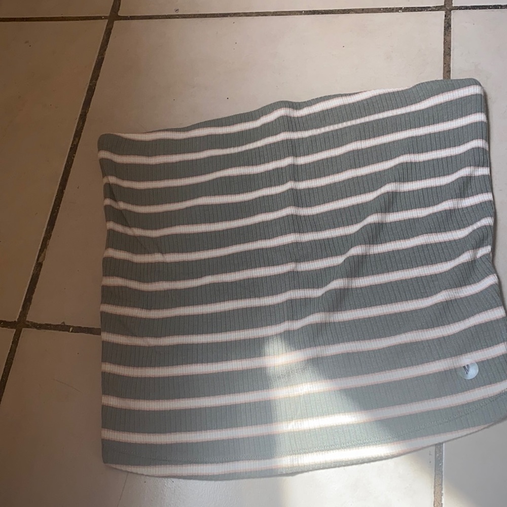 Striped tube top.